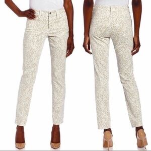 NYDJ Jeans Straight Leg Ivory Animal Print 10